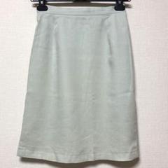 TRUSSARDひざ丈スカート 40サイズ　麻混　水色