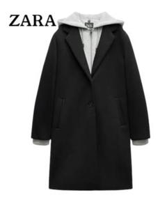 【ZARA】良品デタッチャブルフードコート ブラックXS 完売品 セレブ ZARA】良品デタッチャブルフードコート ブラックXS 完売品