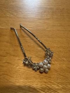ヘアアクセサリー　ヘアコーム　U字スティック　かんざし　パール　成人式　結婚式