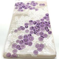 ［4464］袋帯 草花吉祥文様 銀彩 六通 正絹 着物 フォーマル
