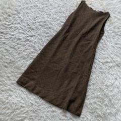 《良品》RALPH LAUREN ボートネックワンピース ブラウン 7 チェック