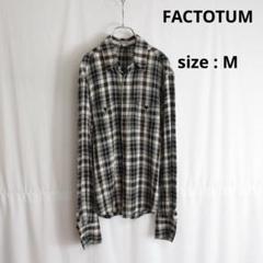 【値下げ◎】 FACTOTUM / レーヨン チェック シャツ 46 トップス