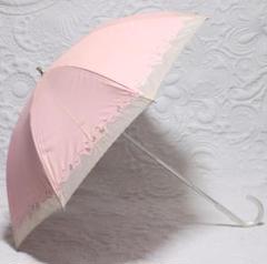 アンテプリマ 雨傘 大きめ 新品未使用 新品【アンテプリマ】晴雨兼用 長傘 ねこ刺繍 縁透け感 雨傘