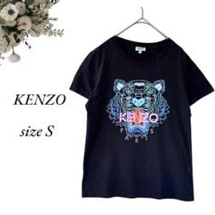 KENZO 半袖Tシャツ S 黒 ビックプリント 派手 個性的 トラ 635