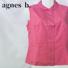 アニエスベー agnes b. ノースリーブシャツ 38 ピンク 日本製　古着