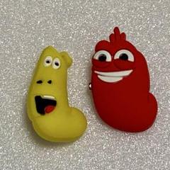 Larva ラーバ ぬいぐるみ 赤と黄色 ストライプ 韓国 レッド レア