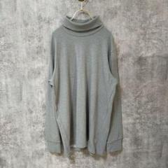 【美品】UNIQLO ユニクロ 長袖カットソー タートルネック グレー XL