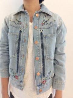 ISABEL MARANT ETOILE刺繍入りGジャンサイズ36 ライトブルー