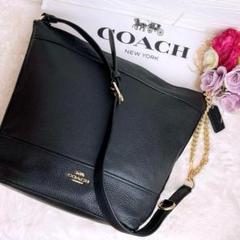 極美品☆COACHコーチ 2wayショルダーバッグ ブラック レザー 大容量