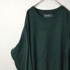 USA古着 eddiebauer エディーバウアー ロンT 緑 グリーン