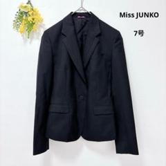 美品★Miss JUNKO テーラードジャケット 7号 ブラック ストライプ S
