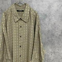 00s 半袖　柄シャツ　レーヨン　メンズXL 古着　個性派　奇抜