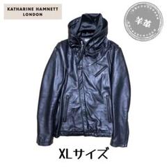 KATHARINE HAMNETT レザージャケット XLサイズ ブラック 羊革のサムネイル