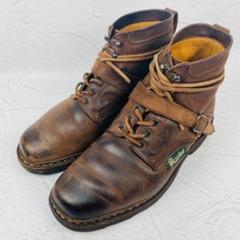 【希少】パラブーツ デカタグ ストラップ レースアップブーツ 茶 6 旧タグ