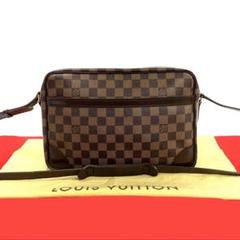 極 美品 ルイヴィトン ダミエ レザー ショルダーバッグ ポシェット ブラウン