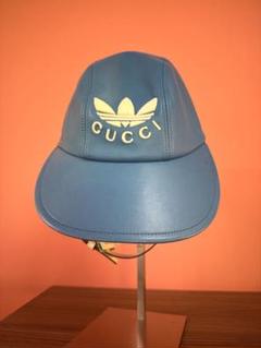 GUCCI adidas コラボ レザーキャップ ブルー サイズM GUCCI adidas コラボ レザーキャップ ブルー サイズM - メルカリ