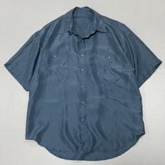 90s Vintage シルク100% S/S シャツ 燻み ドレープ 光沢