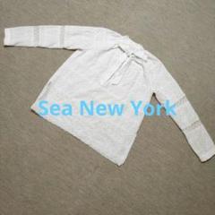 未使用　Sea New York レースフリル スリーブレスブラウス お気に入り New sea York ブラウス フリルスリーブ トップス