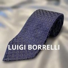 LUIGI BORRELLI ルイジボレッリ イタリア製幾何学模様シルクネクタイ