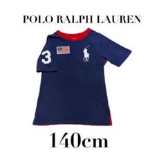 【ポロラルフローレン】半袖Tシャツ　ビッグポニー刺繍　アメリカ国旗　140cmのサムネイル