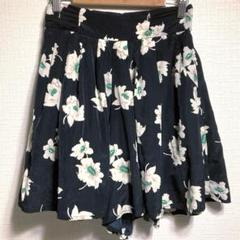 マジェスティックレゴン 花柄 フレア キュロットスカート スカパン ネイビー
