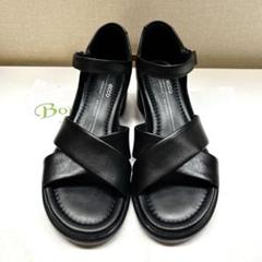 美品 ecco グラディエーターサンダル 本革 ウェッジソール 黒 23.5 美品 ecco グラディエーターサンダル 本革 ウェッジソール 黒 23.5