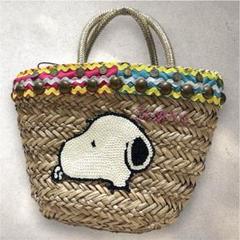 希少 VINTAGE PEANUTS スヌーピー カゴバッグ スパンコール