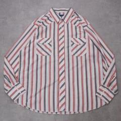 Wrangler ラングラー ストライプシャツ 古着 XL 白 赤14821