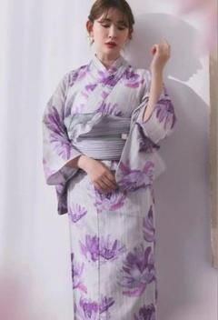 herlipto紫色花柄浴衣 - メルカリ