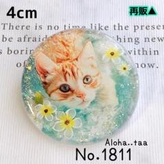 レジン 手書き 猫 ヘアゴム ブローチ No.1304 ネコ 黒猫 ブリティッシュショートヘア ブローチ チャーム