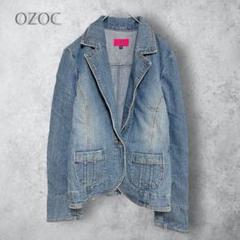 【OZOC オゾック】　デニムジャケット　洗える　コットン混　Gジャン　アウター