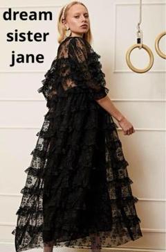 未使用品タグ付き dream Sister Jane ブラック花柄ドレス 未使用品タグ付き dream Sister Jane ブラック花柄ドレス