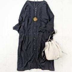 美品✨ル メランジュ Le Melange コットンレースロングワンピース 黒のサムネイル