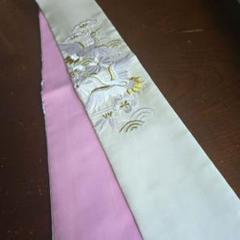 刺繍　半衿　半襟　正絹　結婚式　鶴　B9　着物　振袖　訪問着　着付