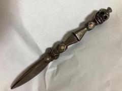 中国古美術・蔵伝工芸・旧チベット収寒鉄刻蔵伝降魔杵法器・文房置物・鎮宅辟邪・風水 中国古美術・蔵伝工芸・旧チベット収寒鉄刻蔵伝降魔杵法器・文房