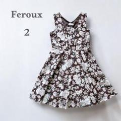 フェルゥ Feroux　フレアワンピース　ノースリーブ　オンワード　花柄　総柄