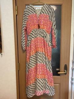Sara mallika フラワーモチーフ ロングワンピース レーヨン 花柄