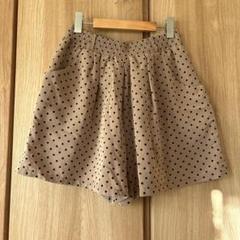 水玉 ショート パンツ　Mサイズ　ドット　ベージュ　黒　ブラック　シンプル