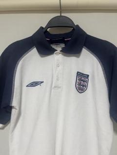90s UMBRO イングランド代表 半袖 襟付き ポロシャツ ゲームシャツ 00's】 アンブロ L イングランド代表 サッカーポロシャツ 半袖