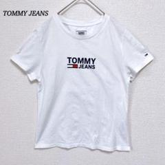【トミージーンズ】Tシャツ　S　プリントロゴ　ホワイト　夏　トミーヒルフィガー