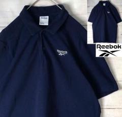 Reebok リーボック ワンポイント刺繍ロゴ ポロシャツ ネイビー