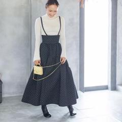 Bluelea ブルレア　ジャガードスカート　黒　ブラック　34 BLUELEA Jacquard skirt ブルレア ジャガードスカート