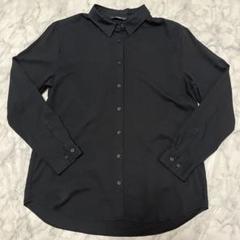 美品　UNIQLO 長袖シャツ L ブラック　レーヨン76%