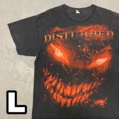 4WD60 【バンドt】DISTURBED大判プリント 鬼フェード tシャツ