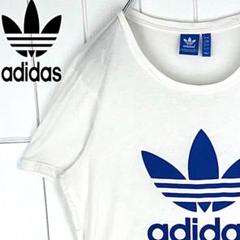 アディダス デカロゴ ワンポイント 半袖 Tシャツ 90s トレフォイルロゴ 白