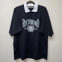 RICHMOND Tシャツ ブラック 襟付き　カジュアル　半袖　ロゴプリント　L