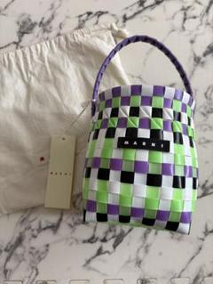 新品　MARNI ワンハンドル　カゴバッグ ⭐極美品⭐MARNI ワンハンドル かごバッグブルー×ブラック