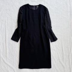 【美品】YUMIKATSURA 高級 袖レース タックワンピース ブラック XL
