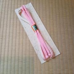 帯締め　組紐　ピンクと白の編み込み　未使用