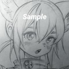 手描きイラスト 少女 オリジナル けもみみ